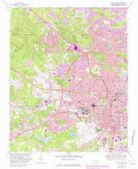 Raleigh West North Carolina Historical topographic map, 1:24000 scale, 7.5 X 7.5 Minute, Year 1968
