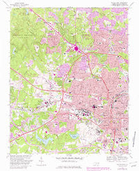 Raleigh West North Carolina Historical topographic map, 1:24000 scale, 7.5 X 7.5 Minute, Year 1968