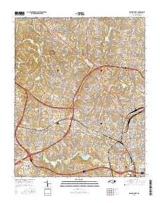 Raleigh West North Carolina Current topographic map, 1:24000 scale, 7.5 X 7.5 Minute, Year 2016