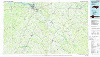 Roanoke Rapids North Carolina Historical topographic map, 1:100000 scale, 30 X 60 Minute, Year 1985