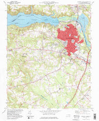 Roanoke Rapids North Carolina Historical topographic map, 1:24000 scale, 7.5 X 7.5 Minute, Year 1974