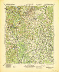 Rockingham North Carolina Historical topographic map, 1:125000 scale, 30 X 30 Minute, Year 1942