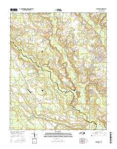 Roseboro North Carolina Current topographic map, 1:24000 scale, 7.5 X 7.5 Minute, Year 2016
