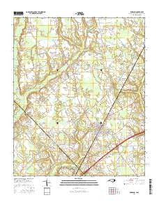 Rowland North Carolina Current topographic map, 1:24000 scale, 7.5 X 7.5 Minute, Year 2016