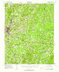 Roxboro North Carolina Historical topographic map, 1:62500 scale, 15 X 15 Minute, Year 1943