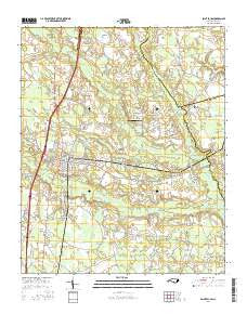 Saint Pauls North Carolina Current topographic map, 1:24000 scale, 7.5 X 7.5 Minute, Year 2016