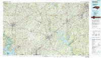 Salisbury North Carolina Historical topographic map, 1:100000 scale, 30 X 60 Minute, Year 1985