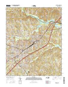 Salisbury North Carolina Current topographic map, 1:24000 scale, 7.5 X 7.5 Minute, Year 2016