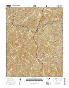 Sams Gap North Carolina Current topographic map, 1:24000 scale, 7.5 X 7.5 Minute, Year 2016