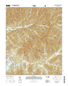 Shooting Creek North Carolina Current topographic map, 1:24000 scale, 7.5 X 7.5 Minute, Year 2016