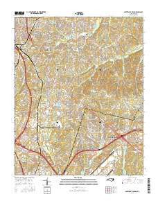 Southeast Durham North Carolina Current topographic map, 1:24000 scale, 7.5 X 7.5 Minute, Year 2016
