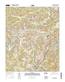 Southern Pines North Carolina Current topographic map, 1:24000 scale, 7.5 X 7.5 Minute, Year 2016