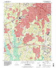 Southwest Durham North Carolina Historical topographic map, 1:24000 scale, 7.5 X 7.5 Minute, Year 1993