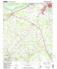 Southwest Lumberton North Carolina Historical topographic map, 1:24000 scale, 7.5 X 7.5 Minute, Year 1997