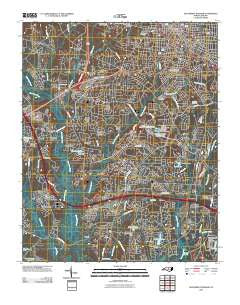 Southwest Durham North Carolina Historical topographic map, 1:24000 scale, 7.5 X 7.5 Minute, Year 2010