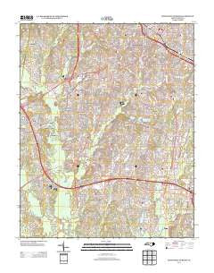 Southwest Durham North Carolina Historical topographic map, 1:24000 scale, 7.5 X 7.5 Minute, Year 2013