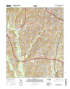 Southwest Durham North Carolina Current topographic map, 1:24000 scale, 7.5 X 7.5 Minute, Year 2016