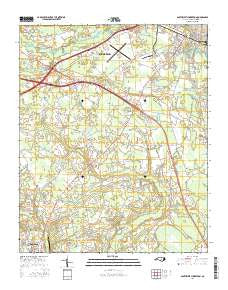 Southwest Lumberton North Carolina Current topographic map, 1:24000 scale, 7.5 X 7.5 Minute, Year 2016