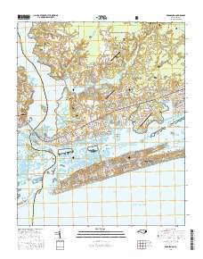Swansboro North Carolina Current topographic map, 1:24000 scale, 7.5 X 7.5 Minute, Year 2016