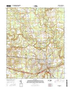 Tarboro North Carolina Current topographic map, 1:24000 scale, 7.5 X 7.5 Minute, Year 2016