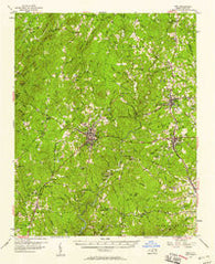 Troy North Carolina Historical topographic map, 1:62500 scale, 15 X 15 Minute, Year 1957