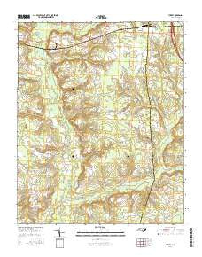 Turkey North Carolina Current topographic map, 1:24000 scale, 7.5 X 7.5 Minute, Year 2016