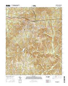 Wadesboro North Carolina Current topographic map, 1:24000 scale, 7.5 X 7.5 Minute, Year 2016