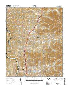 Weaverville North Carolina Current topographic map, 1:24000 scale, 7.5 X 7.5 Minute, Year 2016