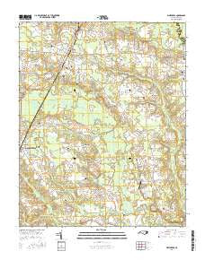 Whitakers North Carolina Current topographic map, 1:24000 scale, 7.5 X 7.5 Minute, Year 2016