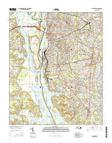 Wilmington North Carolina Current topographic map, 1:24000 scale, 7.5 X 7.5 Minute, Year 2016