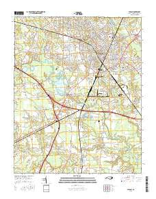 Wilson North Carolina Current topographic map, 1:24000 scale, 7.5 X 7.5 Minute, Year 2016