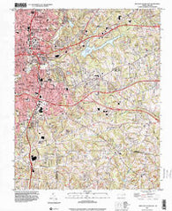 Winston-Salem East North Carolina Historical topographic map, 1:24000 scale, 7.5 X 7.5 Minute, Year 1997