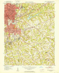 Winston-Salem East North Carolina Historical topographic map, 1:24000 scale, 7.5 X 7.5 Minute, Year 1951