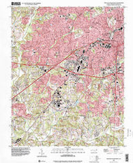 Winston-Salem West North Carolina Historical topographic map, 1:24000 scale, 7.5 X 7.5 Minute, Year 1997