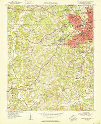 Winston-Salem West North Carolina Historical topographic map, 1:24000 scale, 7.5 X 7.5 Minute, Year 1951
