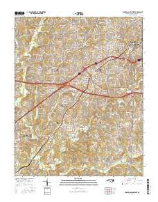 Winston-Salem West North Carolina Current topographic map, 1:24000 scale, 7.5 X 7.5 Minute, Year 2016