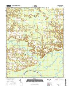 Woodard North Carolina Current topographic map, 1:24000 scale, 7.5 X 7.5 Minute, Year 2016