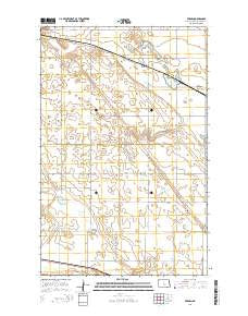 Bergen North Dakota Current topographic map, 1:24000 scale, 7.5 X 7.5 Minute, Year 2014
