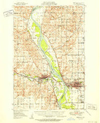 Bismarck North Dakota Historical topographic map, 1:62500 scale, 15 X 15 Minute, Year 1951