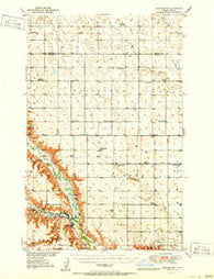 Burlington North Dakota Historical topographic map, 1:62500 scale, 15 X 15 Minute, Year 1951