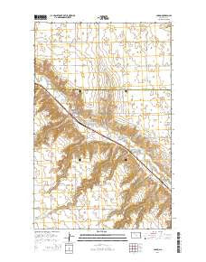 Carpio North Dakota Current topographic map, 1:24000 scale, 7.5 X 7.5 Minute, Year 2014