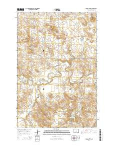 Cedar Butte North Dakota Current topographic map, 1:24000 scale, 7.5 X 7.5 Minute, Year 2014