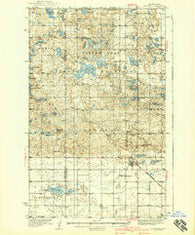 Dunseith North Dakota Historical topographic map, 1:62500 scale, 15 X 15 Minute, Year 1939