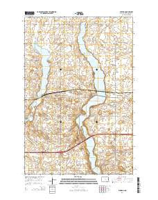 Eckelson North Dakota Current topographic map, 1:24000 scale, 7.5 X 7.5 Minute, Year 2014