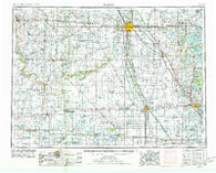 Fargo North Dakota Historical topographic map, 1:250000 scale, 1 X 2 Degree, Year 1953