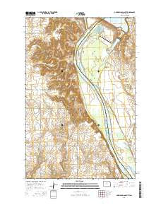Garrison Dam South North Dakota Current topographic map, 1:24000 scale, 7.5 X 7.5 Minute, Year 2014