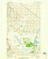 Grahams Island North Dakota Historical topographic map, 1:62500 scale, 15 X 15 Minute, Year 1950