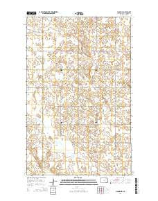 Hannah SE North Dakota Current topographic map, 1:24000 scale, 7.5 X 7.5 Minute, Year 2014