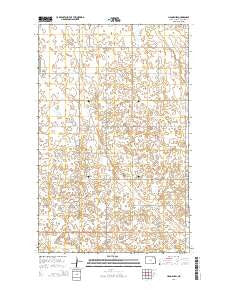 Hannah SW North Dakota Current topographic map, 1:24000 scale, 7.5 X 7.5 Minute, Year 2014