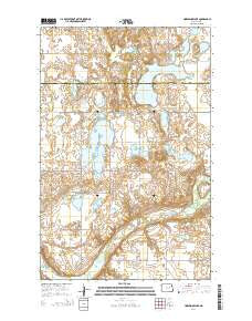 Horseshoe Lake North Dakota Current topographic map, 1:24000 scale, 7.5 X 7.5 Minute, Year 2014